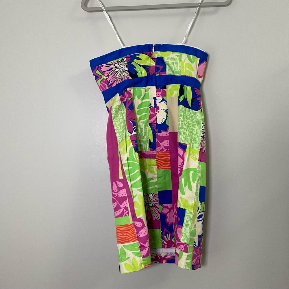 Lily Pulitzer Patchwork Strapless Sheath Mini Dre… - image 2